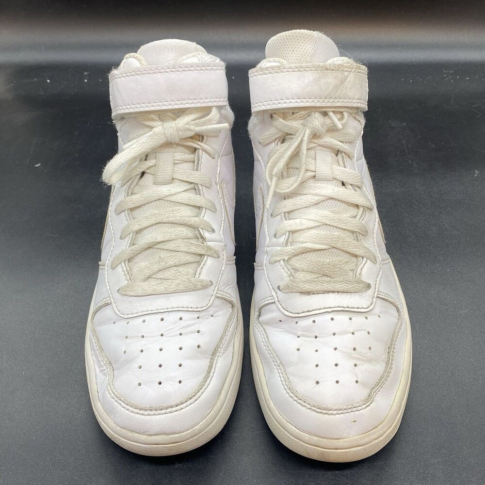 Nike Court Borough Mid 2 Triple White Youth Shoes CD7782-100 GS Size 7Y - Picture 3 of 8